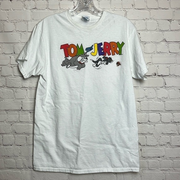 Tom & Jerry Cotton Vintage Inspired Short Sleeved Tee Shirt - Picture 1 of 9